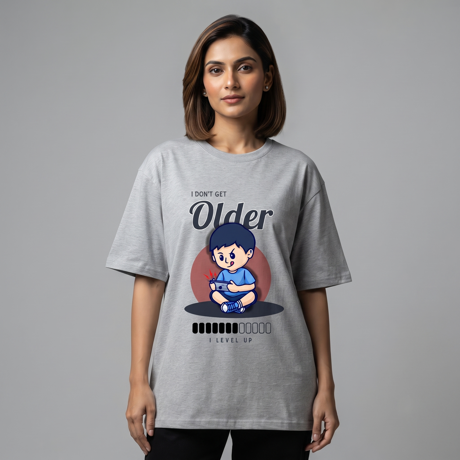 I Don't Get Older I Level Up Unisex Oversized T-Shirt