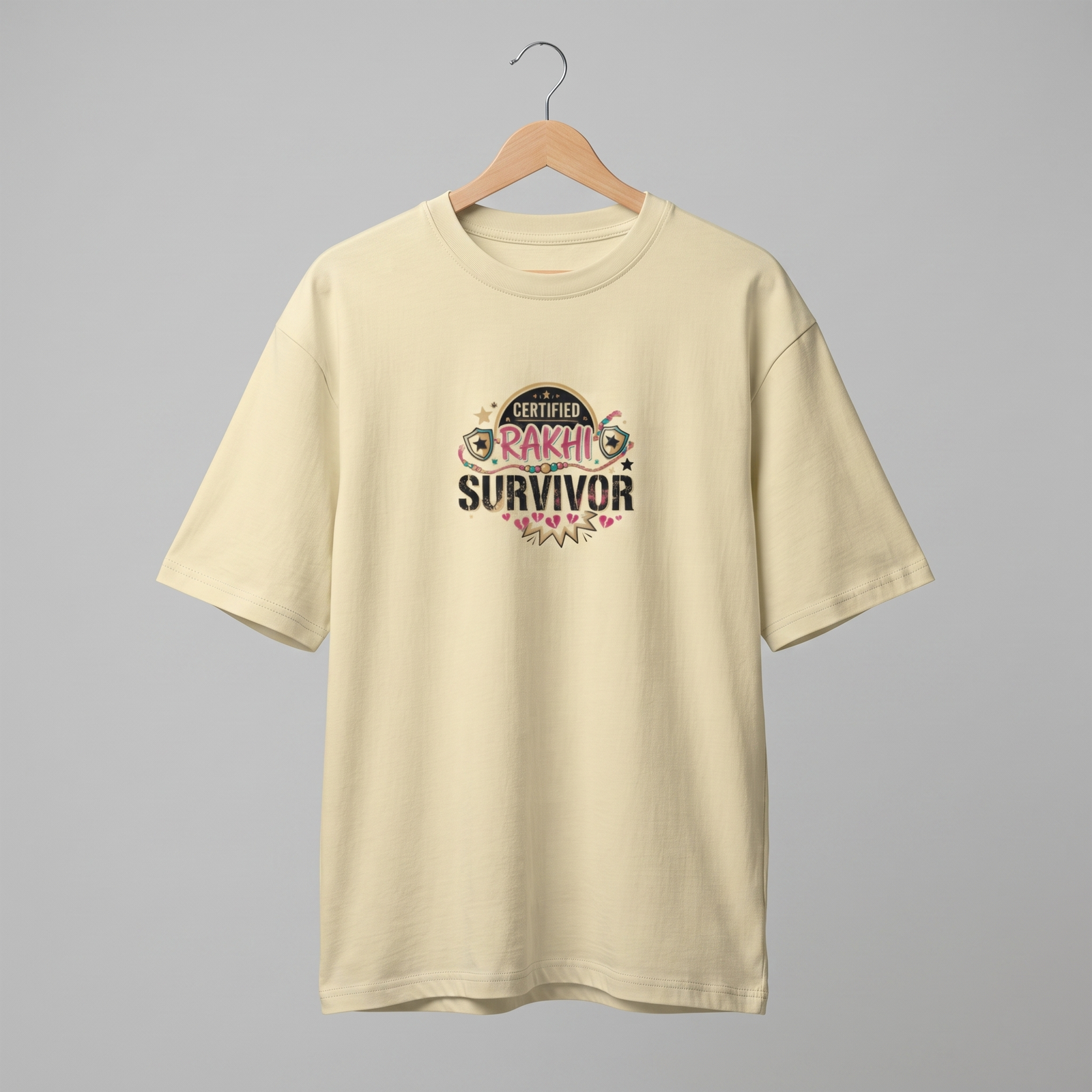 Certified Rakhi Survivor Oversized T-Shirt