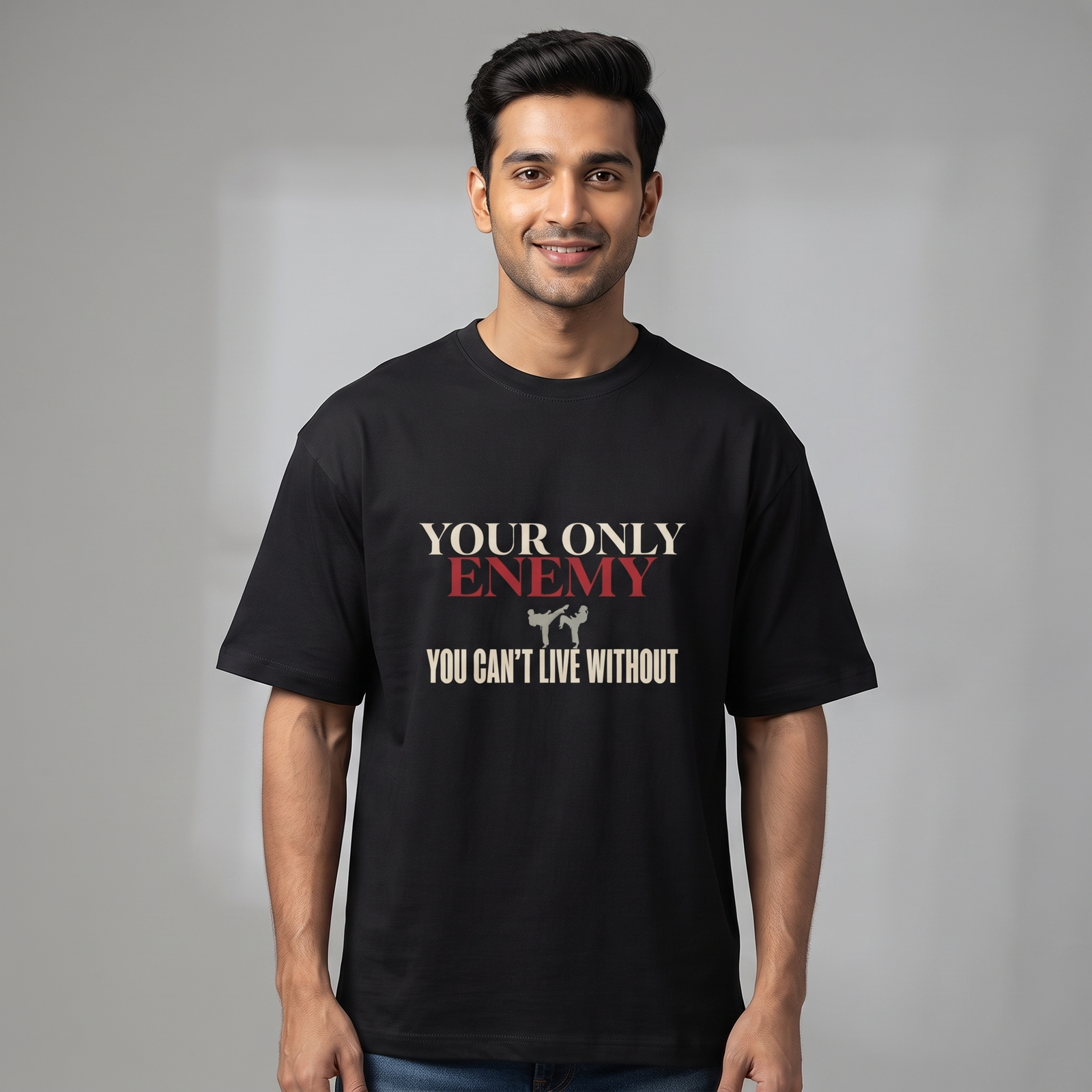The Only Enemy You Can't Live Without Unisex Oversized T-Shirt